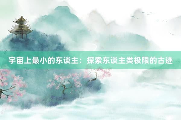 宇宙上最小的东谈主：探索东谈主类极限的古迹